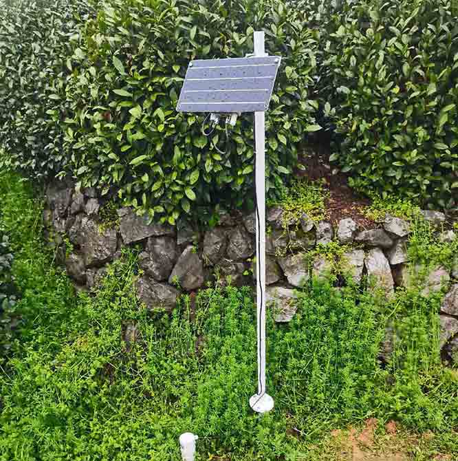 荆门西湖龙井村茶园泥土墒情检测仪装置